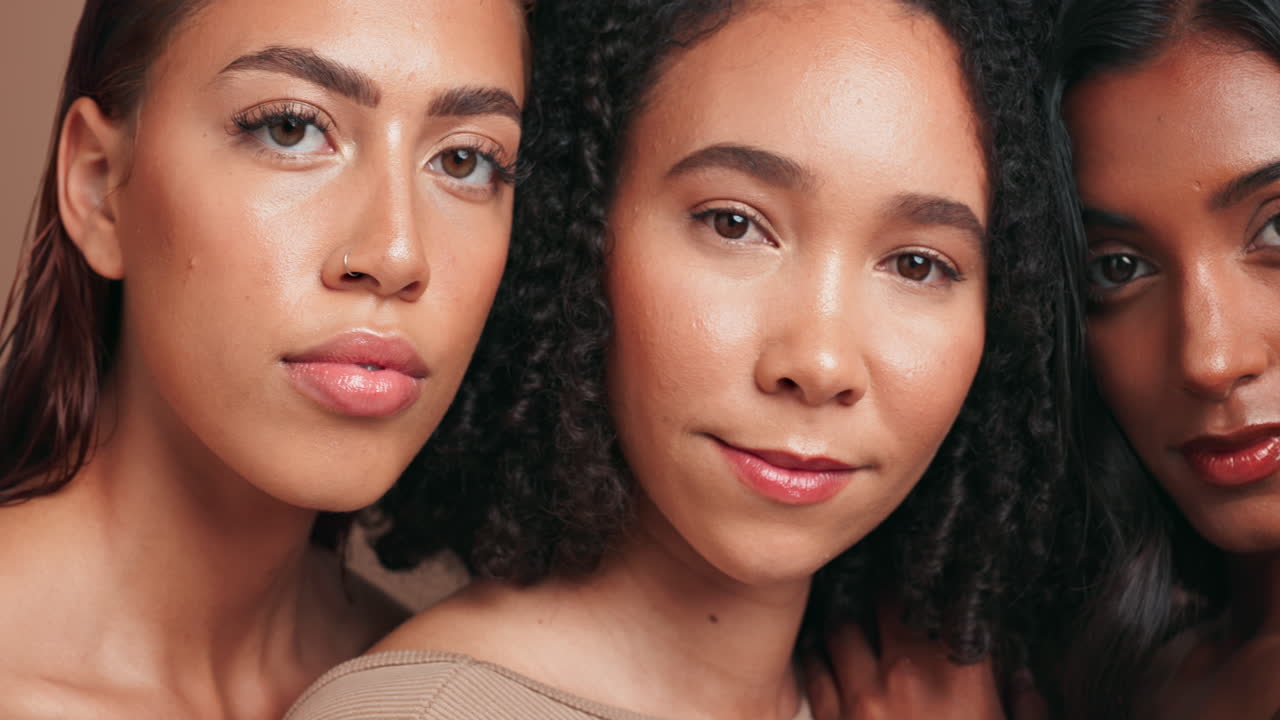 Diverse group of women with beautiful skin