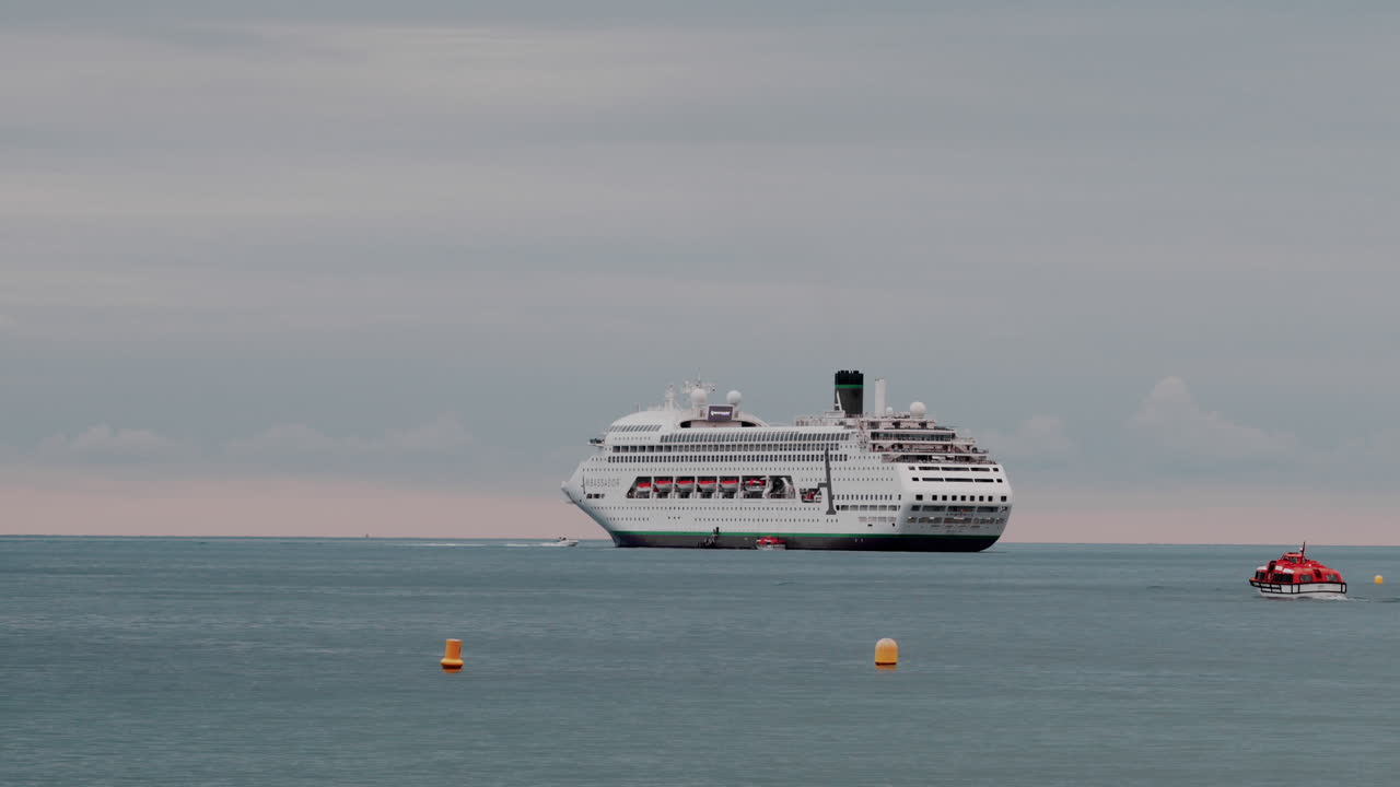 Different types of boats moving on the sea in Cannes, France