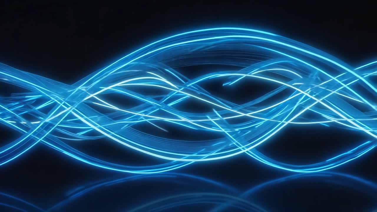Abstract Blue Glowing Lines