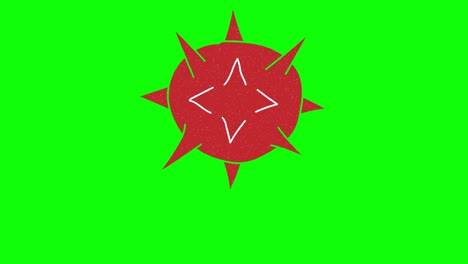 el virus de la corona dibujado a mano en pantalla verde. animación de bucle flotante