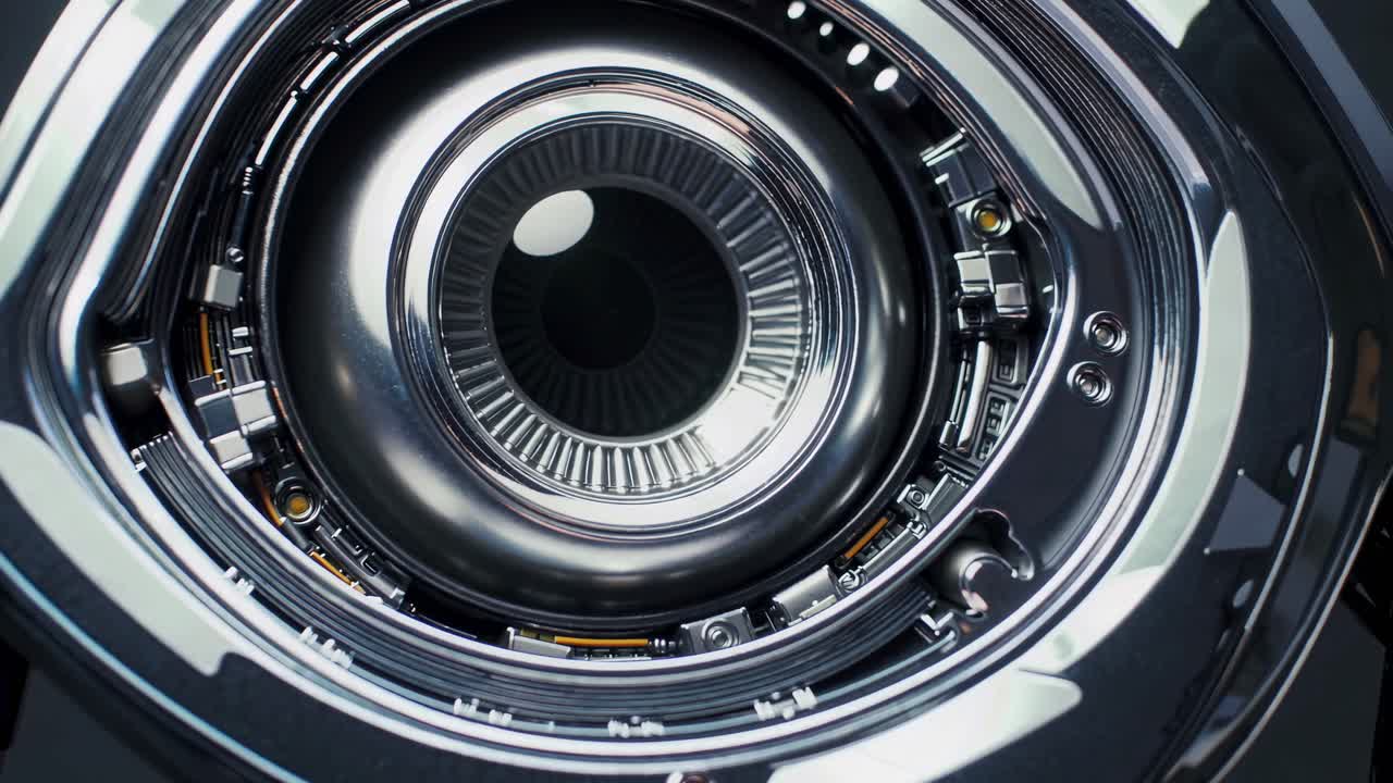 Close-up of Futuristic Machine Eye