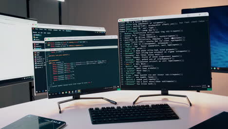 multi-monitor programmer workspace