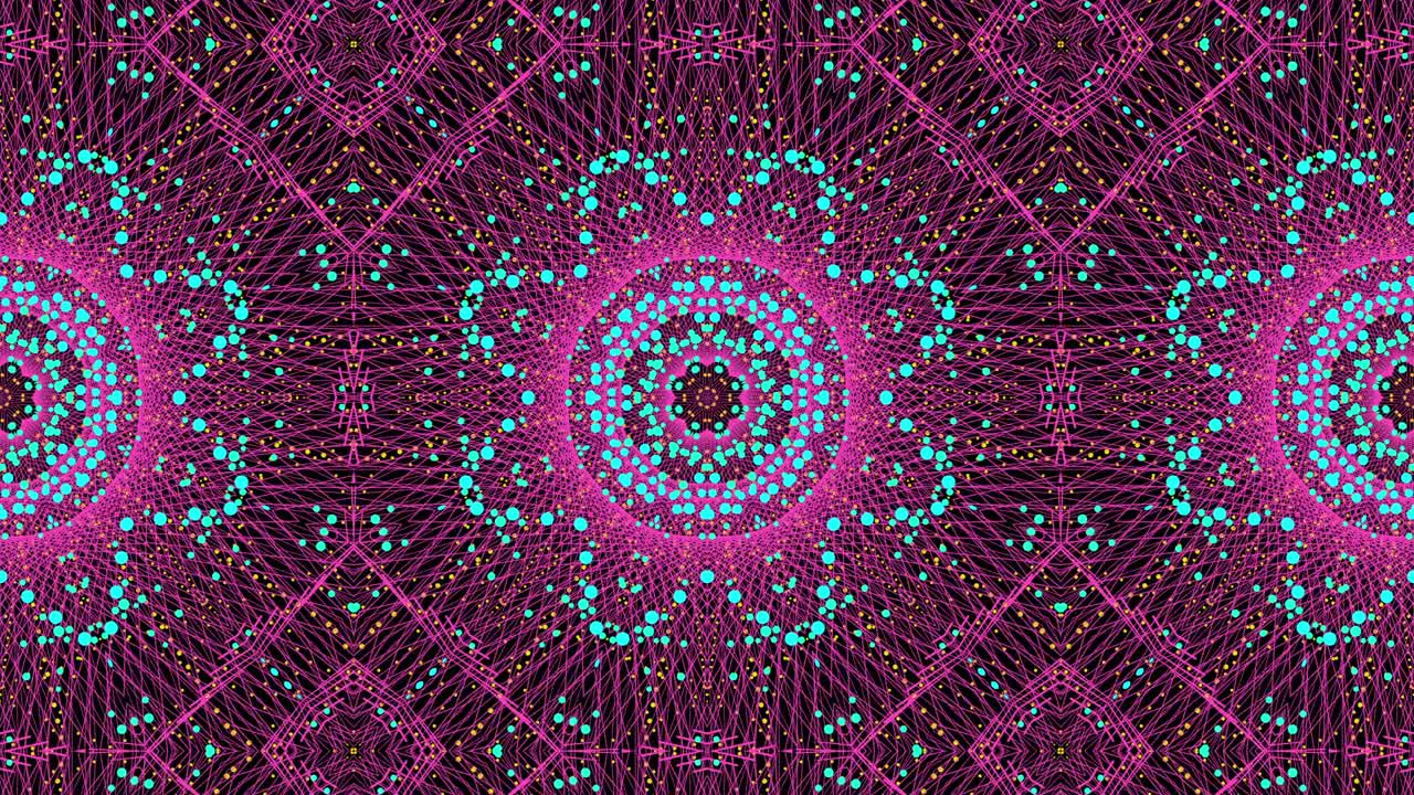 Abstract modern digital fractal mandala animation. 4k floral multicolored motion graphics concept. Kaleidoscope background for yoga, meditation, fitness, clubs etc.