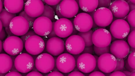 animación de bucle bolas que caen con el signo de copo de nieve