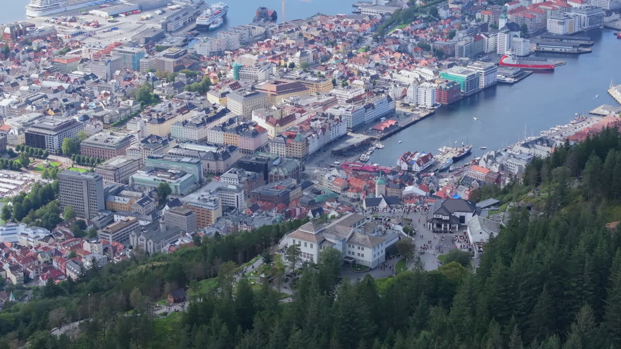 Aerial view of Bergen, Norway