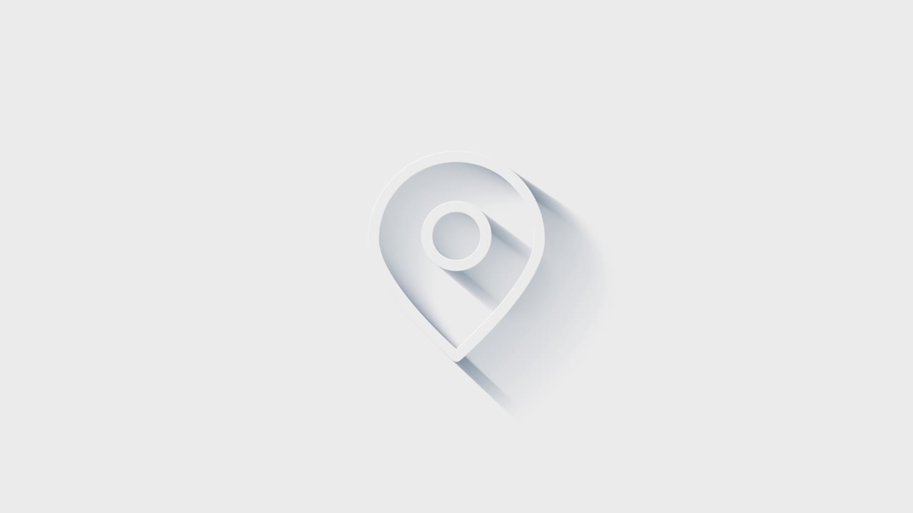 icono de marcador simple. icono blanco con sombra en un fondo transparente.