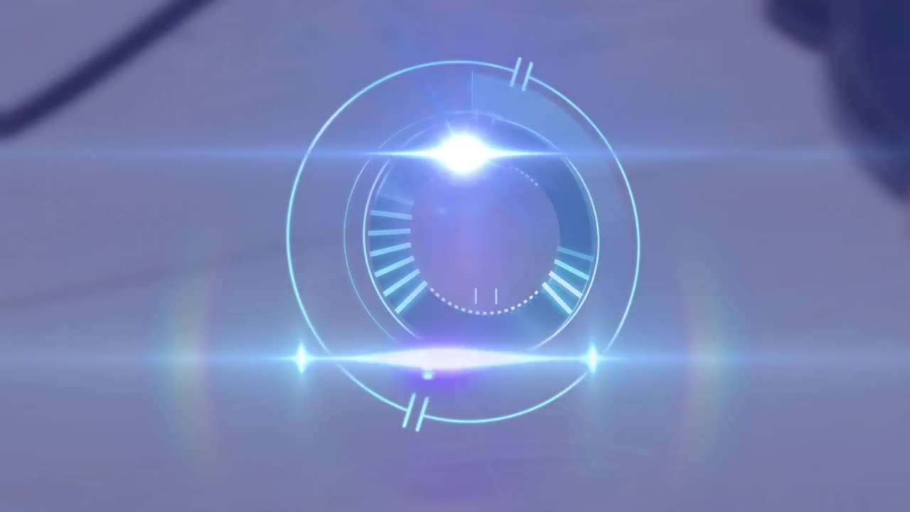 animación del escaneo de alcance giratorio sobre el rastro de luz en un fondo borroso