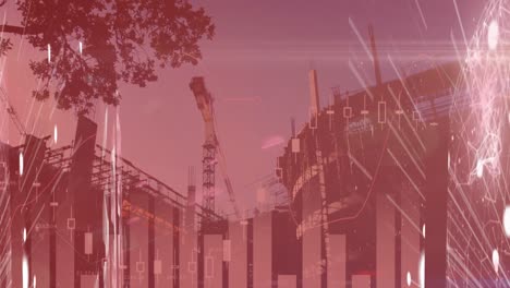 procesamiento de datos estadísticos contra el sitio de construcción