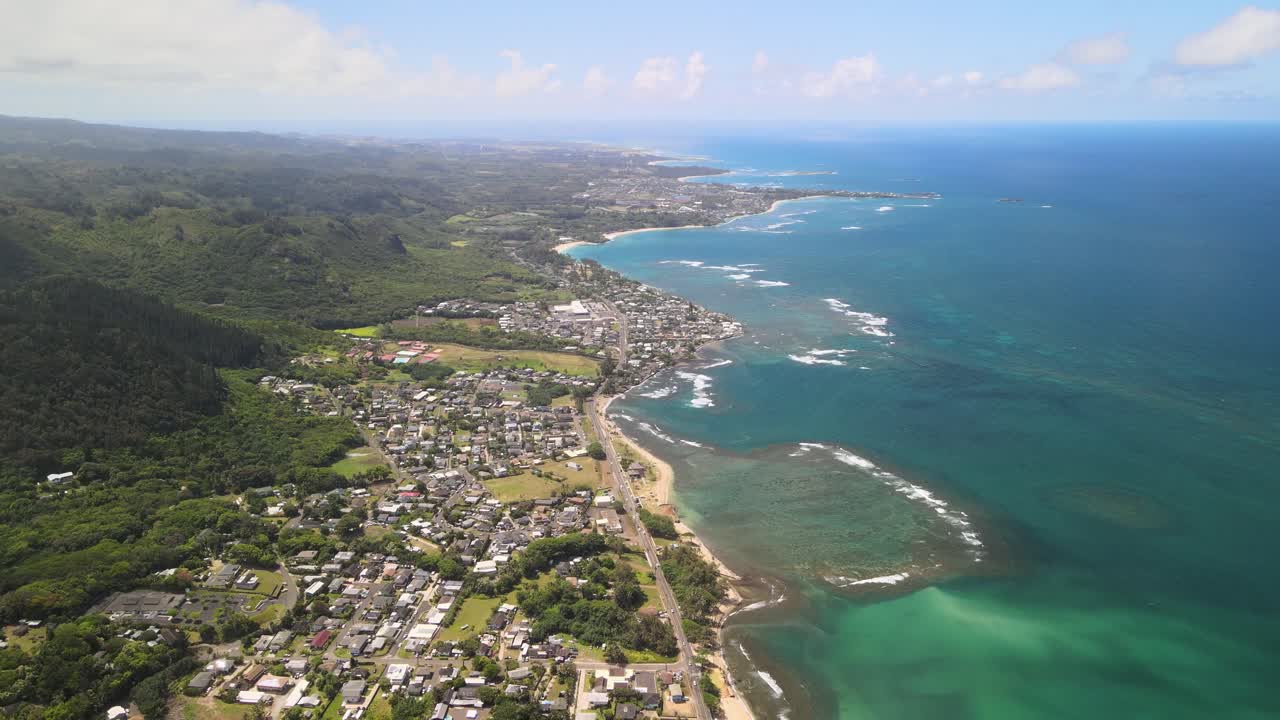vista aérea de la costa de oahu