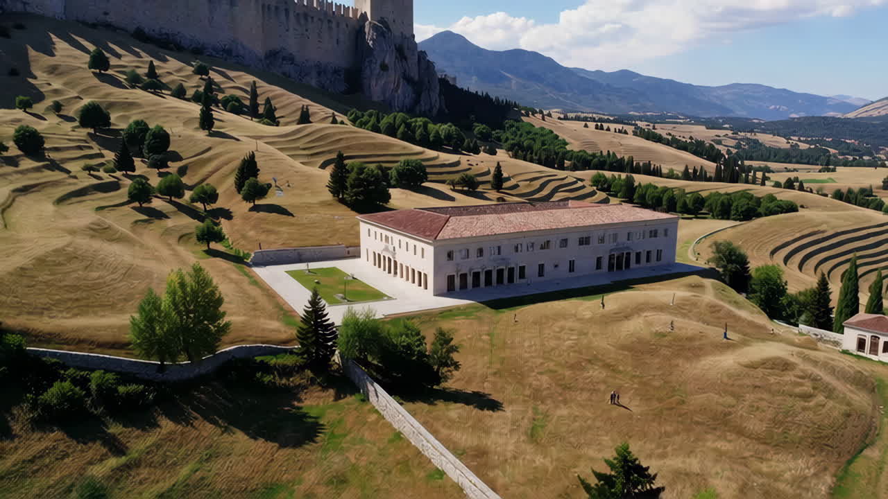 Italian Hills and Castle with Villa