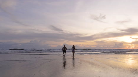 young couple in swimwear