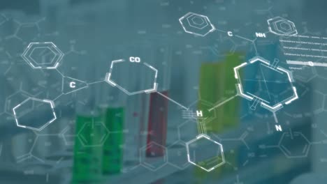 Animation-Chemischer-Strukturen-Und-Datenverarbeitung-über-Geräte-Im-Labor