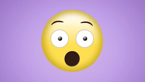 Animación-Del-Icono-Emoji-Sorprendido-Sobre-Fondo-Morado