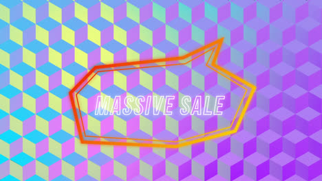 Animation-of-massive-sale-text-in-retro-speech-bubble