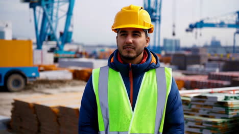 construction worker at port