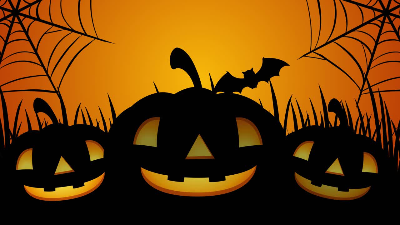 jack-o'-lanterns transición del día a la noche