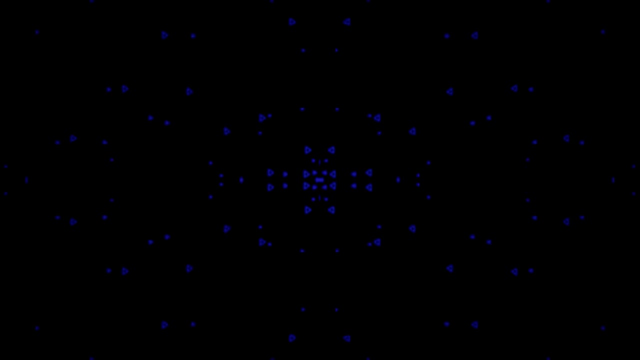 Abstract Blue Geometric Pattern Pulsing on Black Background