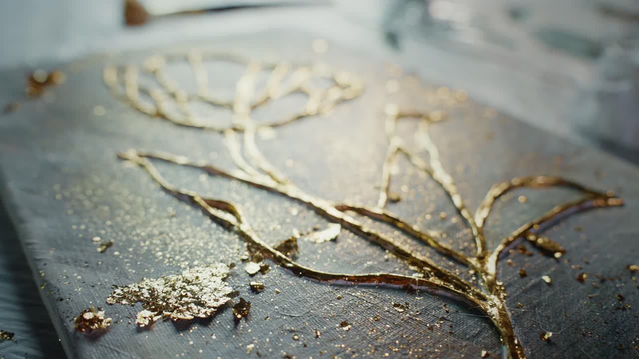 Gold Leaf Tulip Painting