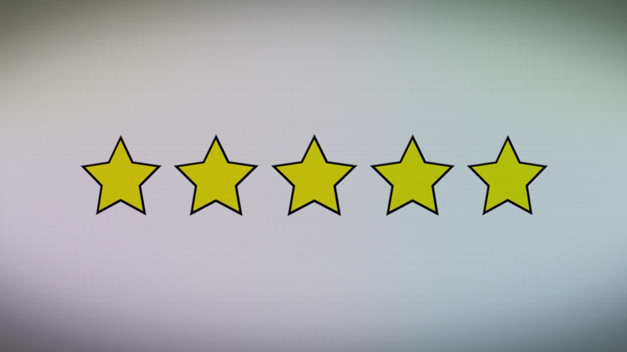 별 5개 - 평가 - 참조 - 피드백 애니메이션 - 별 5개 - 4k