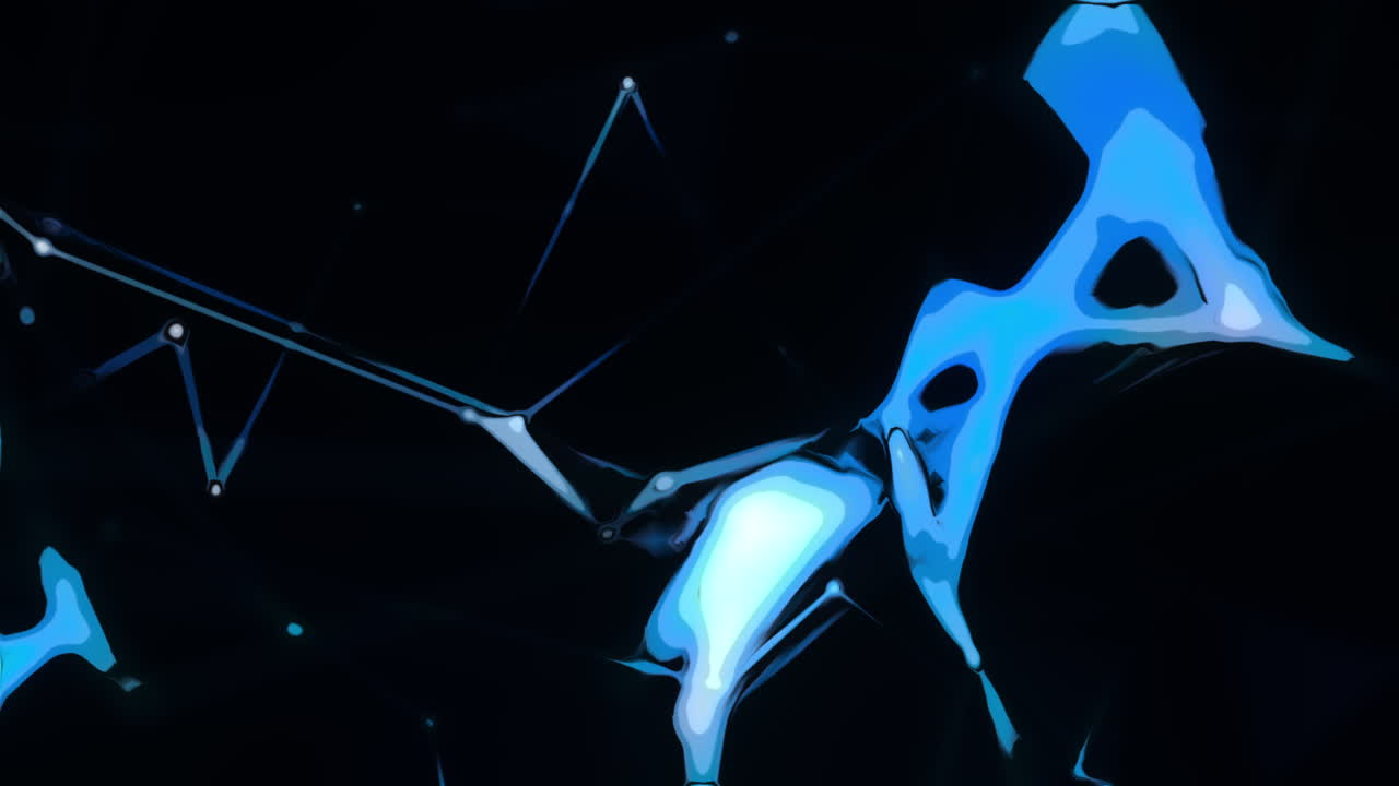 검은 바탕에 추상적인 파란색 기하학적 모양