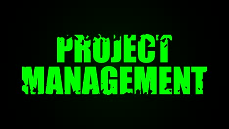 project management text. liquid animation background