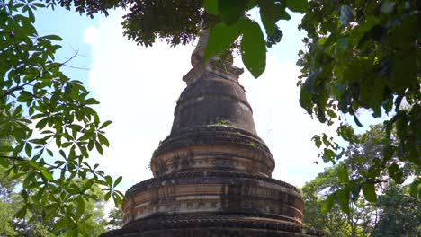 Beautiful-slow-motion-slider-movement-at-Wat-Umong-Suan-Phutthatham-in-Chiang-Mai,-Thailand