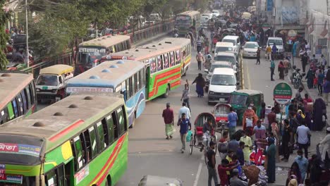 busy street scene in a developing country