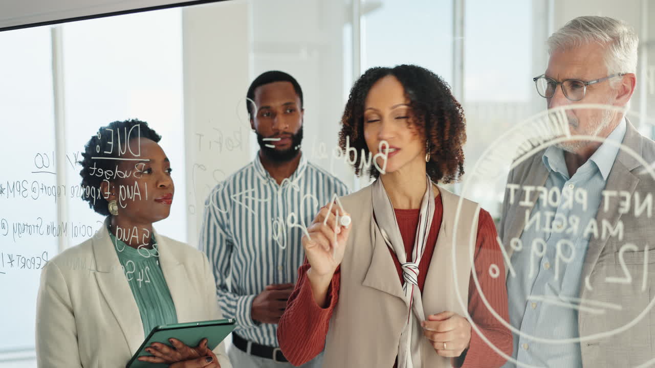 Diverse business team collaborating and planning strategy in a meeting