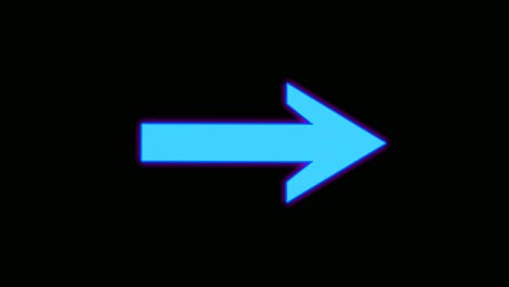 neon arrow sign symbol animation on black background, motion graphics arrow pointing right 4k animated image video elements