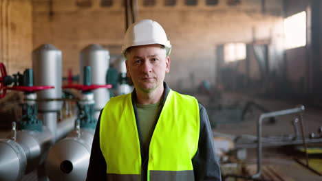 middle-aged man at the factory