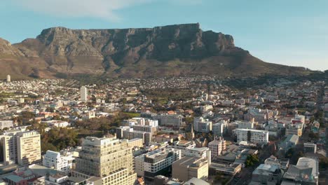 aerial view of cape town and table mountain