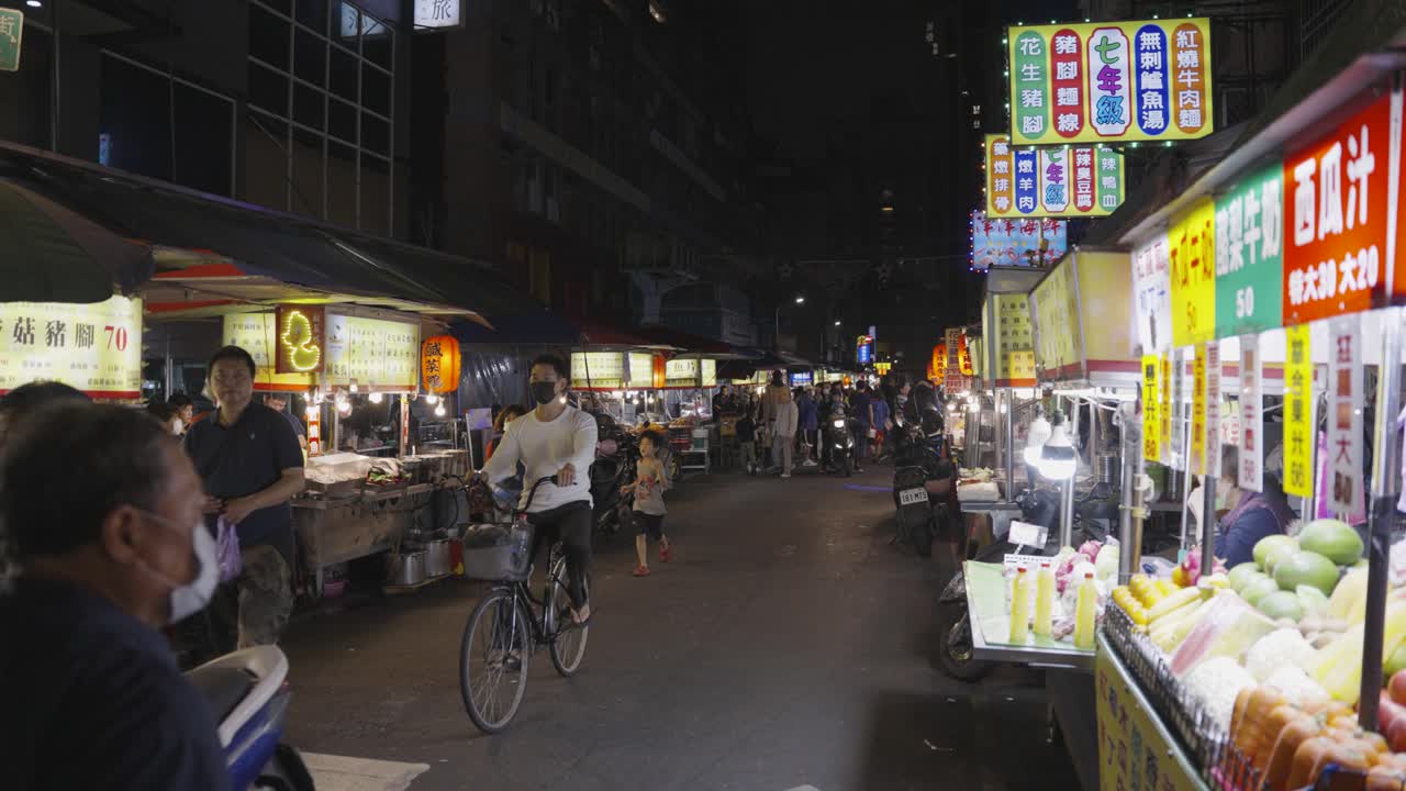 Vibrant Night Market Scene in Taiwan