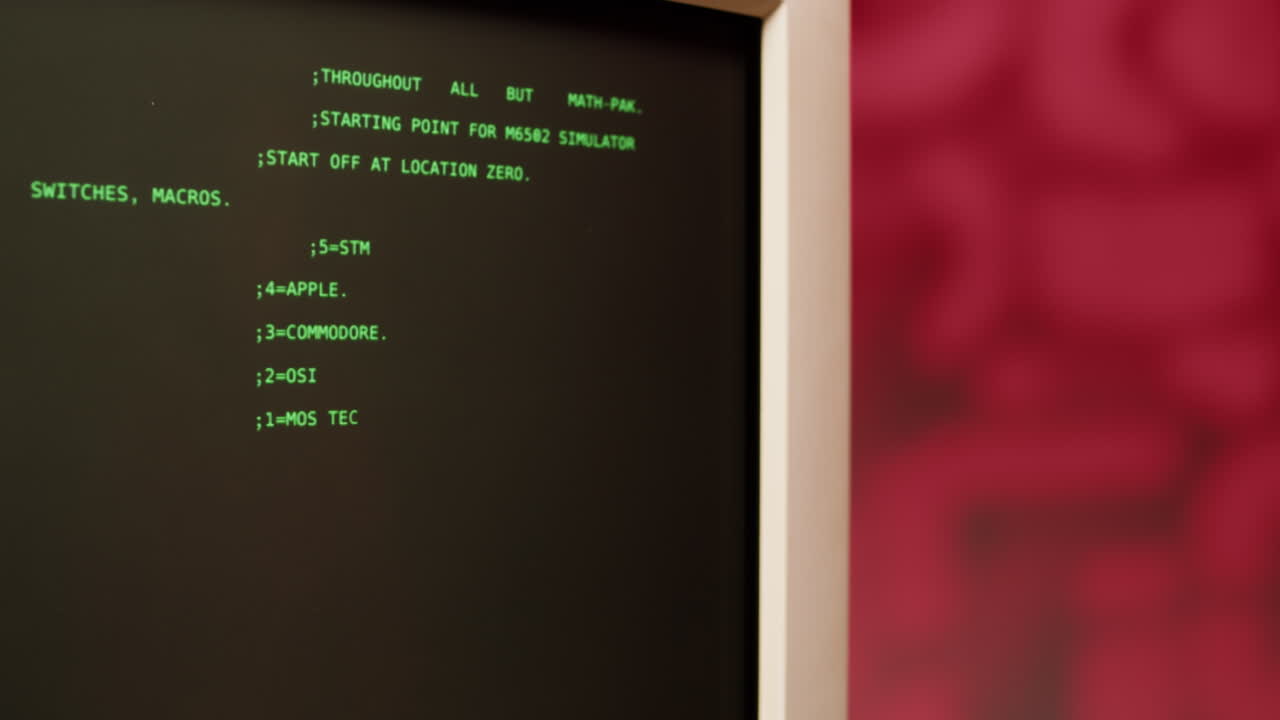 Vintage Computer Screen Showing Code
