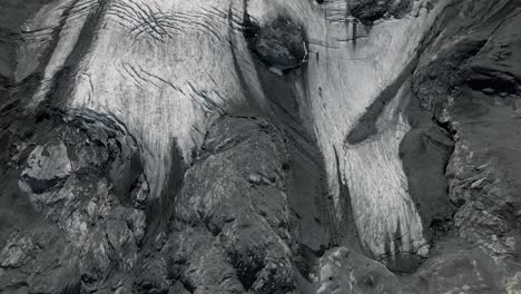 aerial view of glacier field in the italian alps - south tyrol