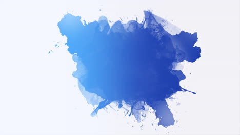 la tinta brillante de la acuarela azul salpicando