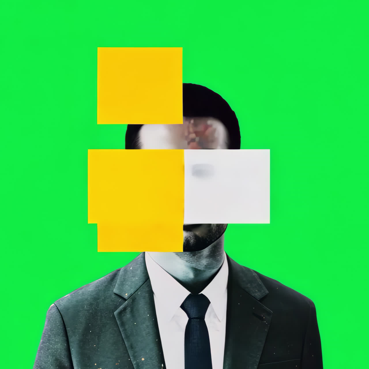 Abstract portrait modern art animation isolated asset, transparent 4K video, alpha channel, ProRes