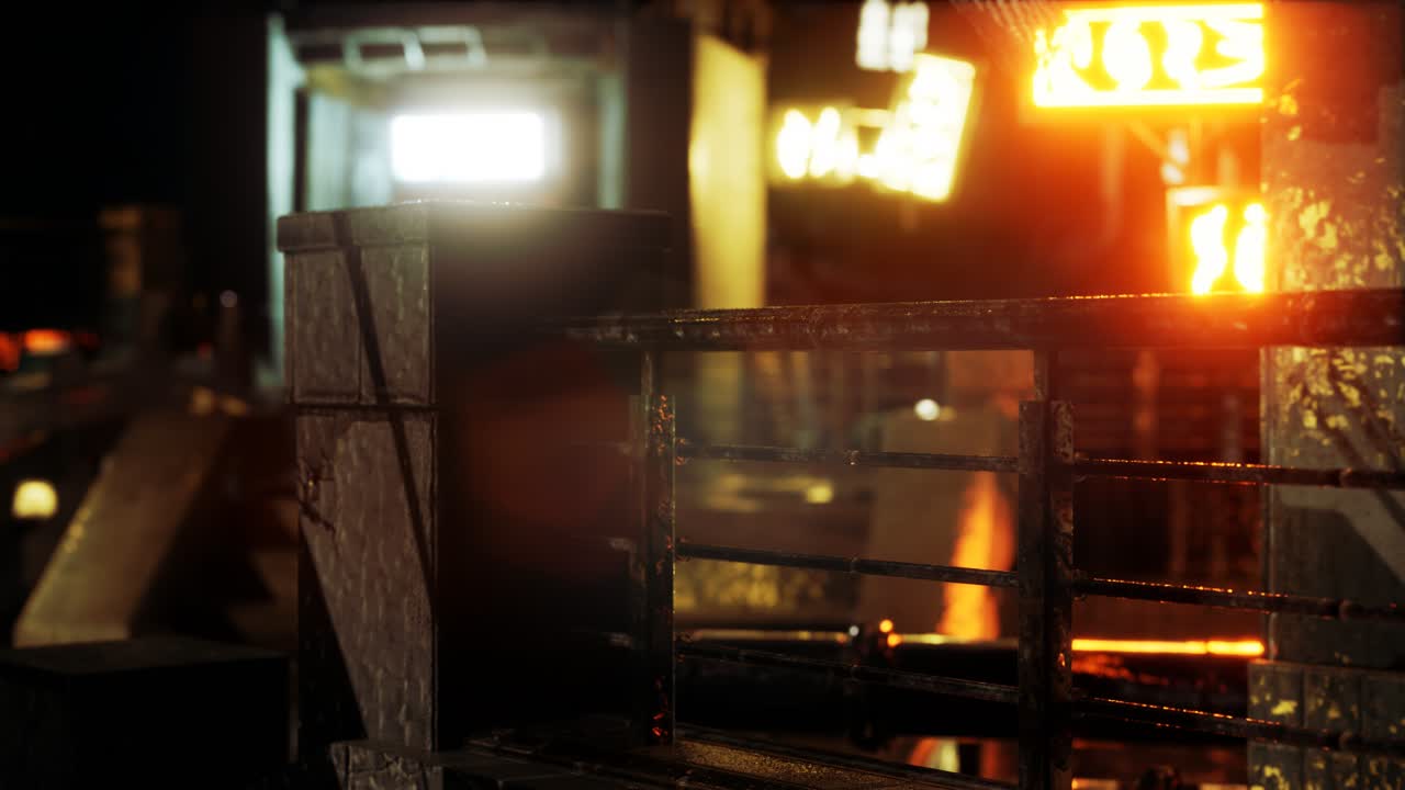 비가 오는 밤에 네온 불빛