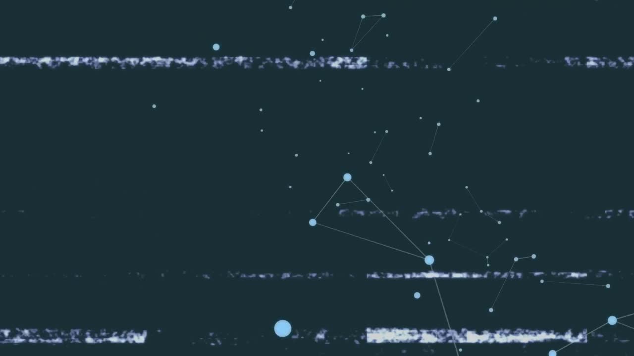 녹색 배경에 오류 라인과 연결 네트워크와 함께 화면의 애니메이션