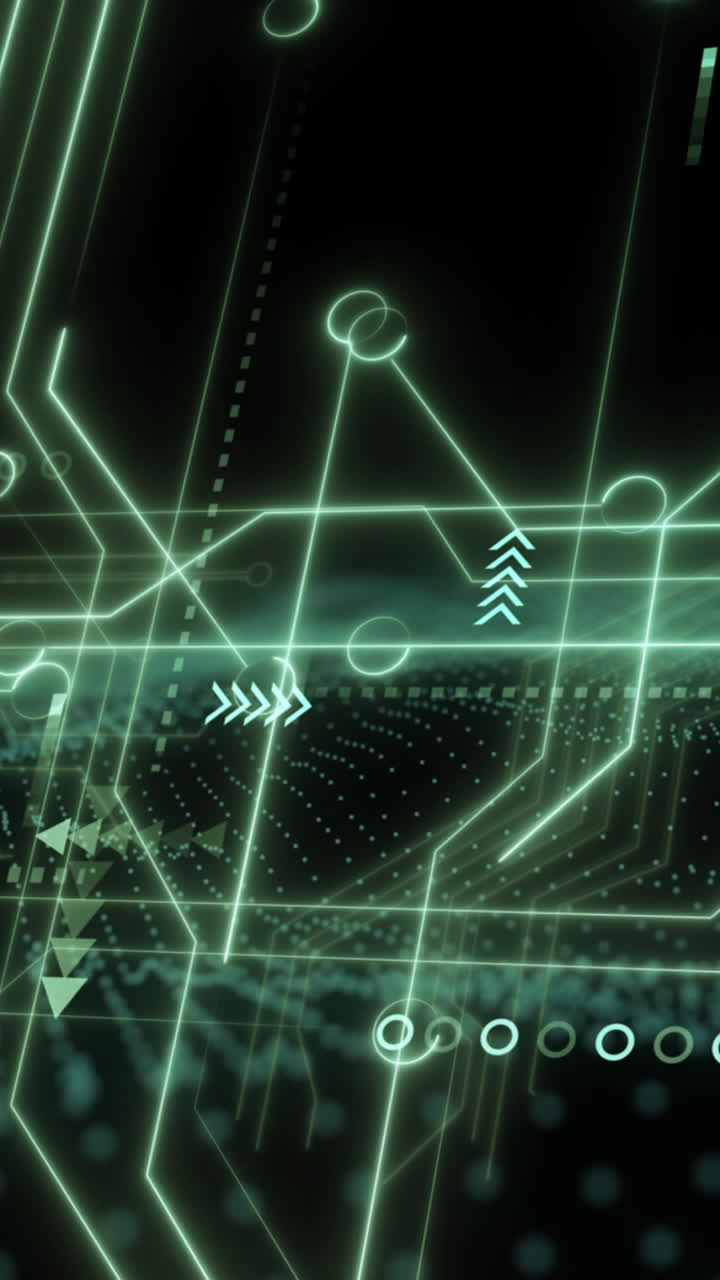 컴퓨터 회로판에서 데이터 처리의 애니메이션