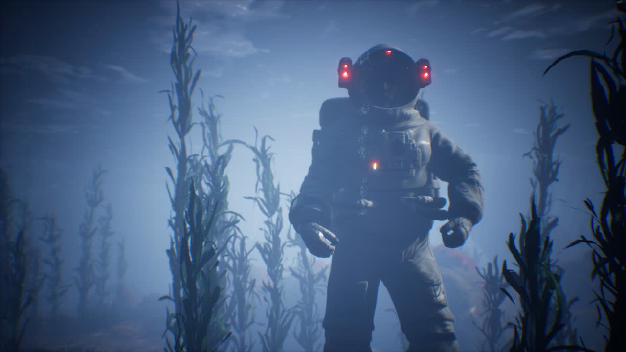 astronauta espacial en el mar