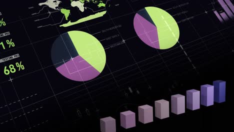 animación del procesamiento de datos financieros a través de la red