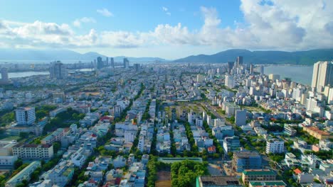 Central-Vietnamese-Beach-City-Cityscape-Ngu-Hanh-Son,-Son-Tra,-Da-Nang,-Vietnam