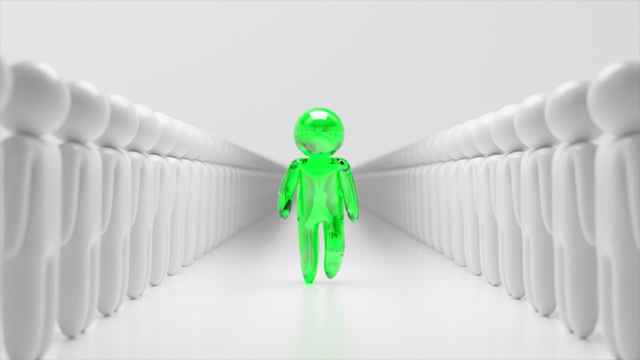 군중 중에서 보이는 개인