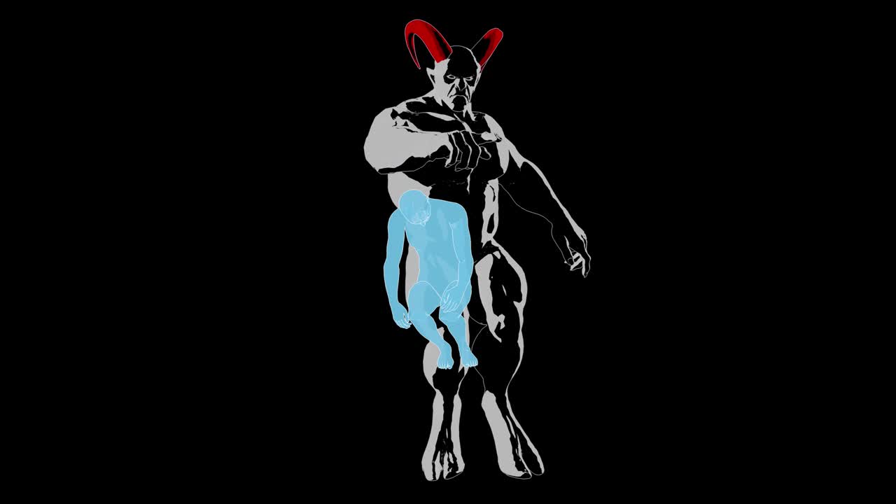 el ciclo de los pecadores en la naturaleza. animación de bucle con fondo transparente del canal alfa