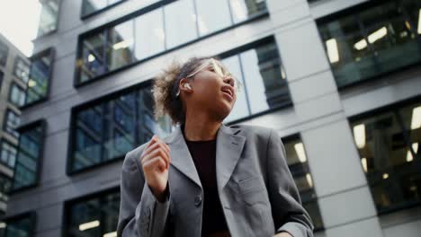 business woman in city