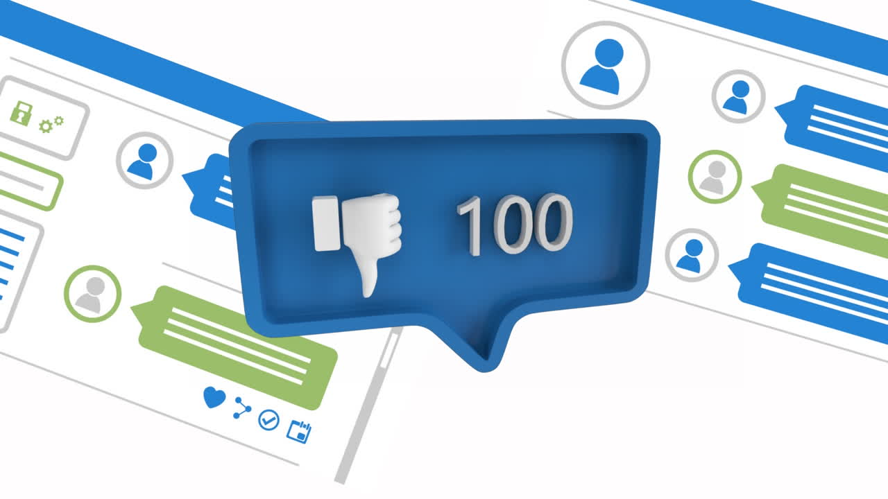 Dislike-ikon med stigende antal på sociale medier
