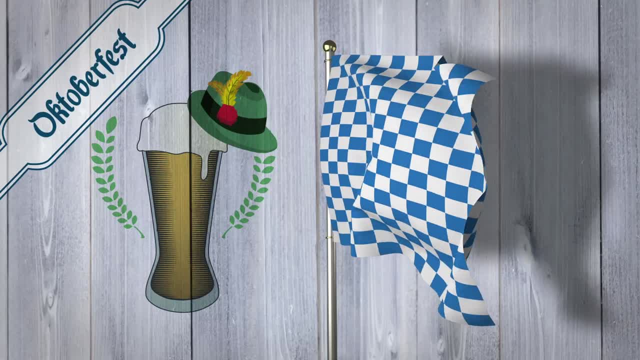 generado digitalmente de la agitación de la bandera del oktoberfest