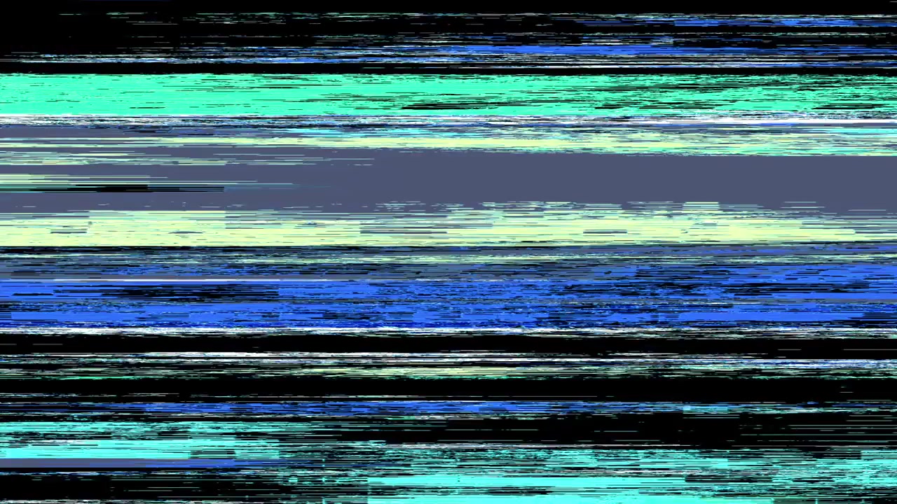 Digital Glitch Effect with Blue and Green Horizontal Lines