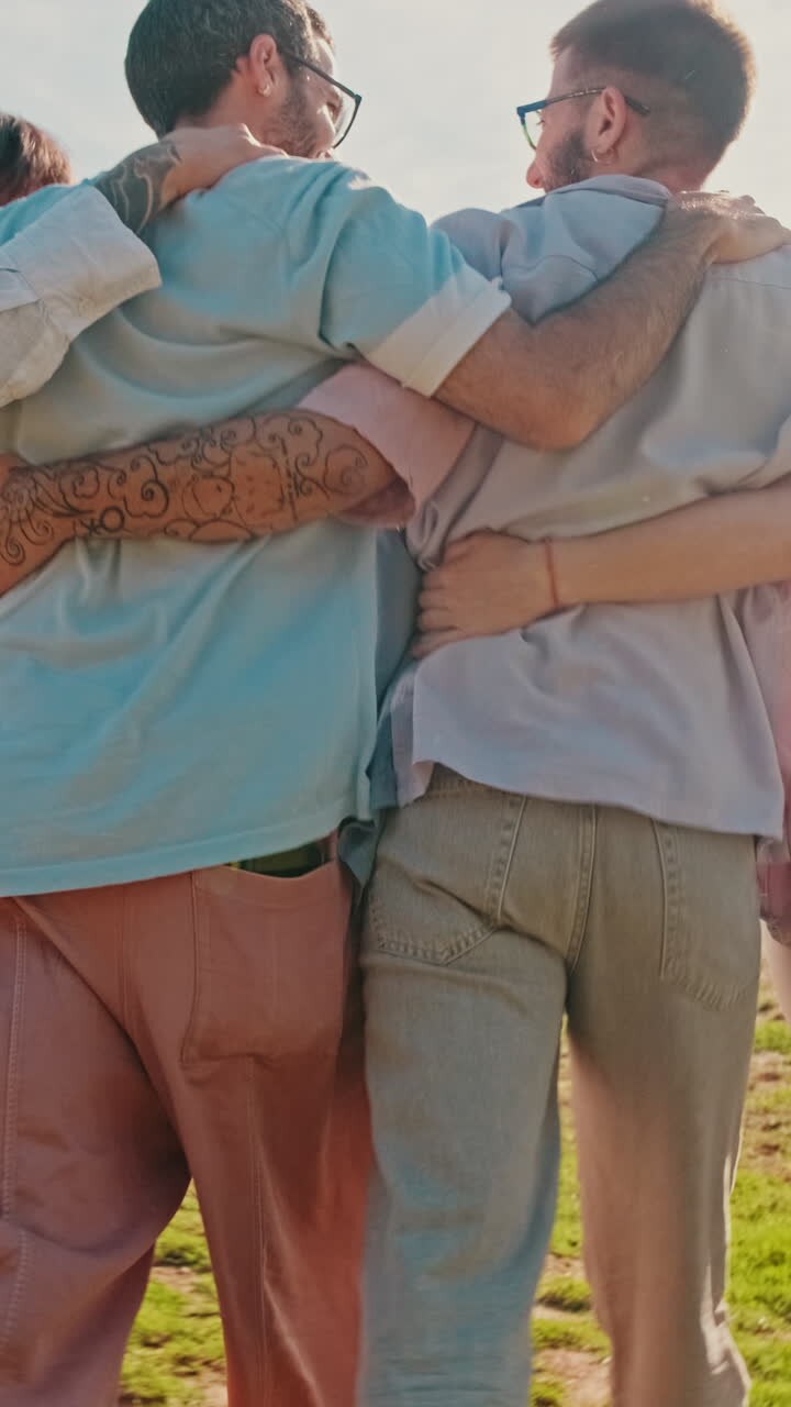 Friends Walking Together in the Park