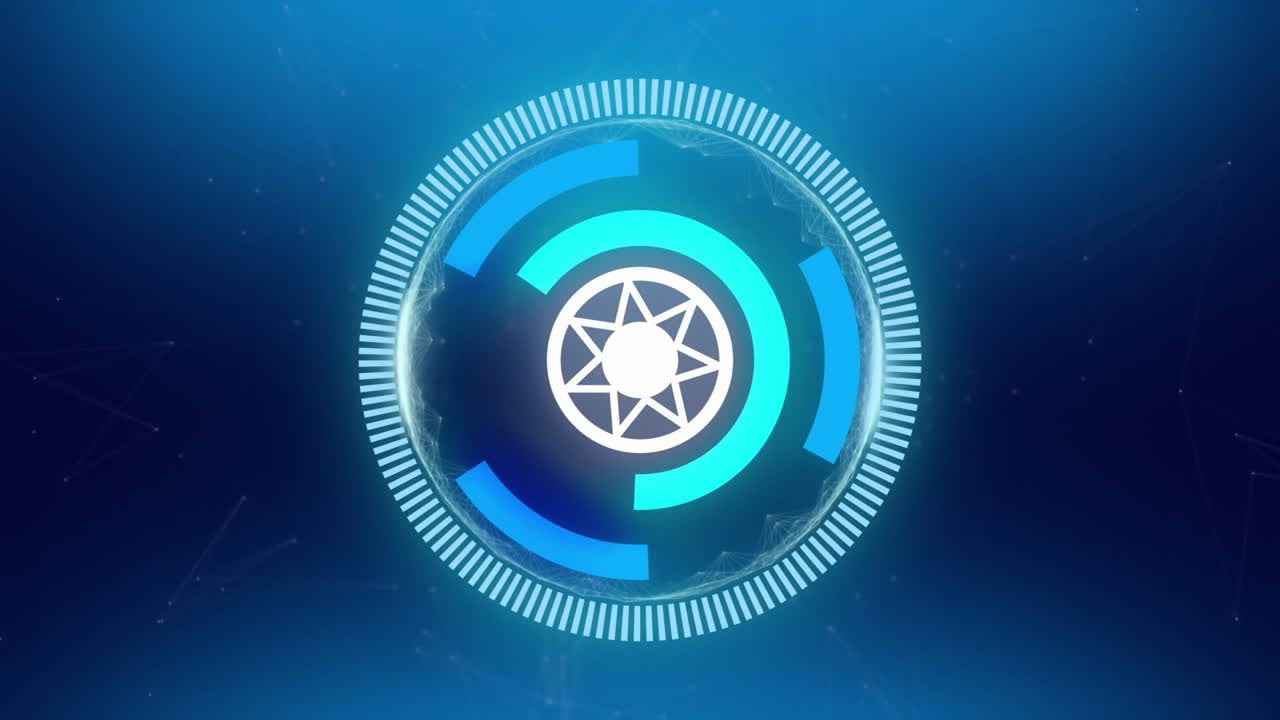 animación de la exploración del alcance sobre el globo sobre fondo azul